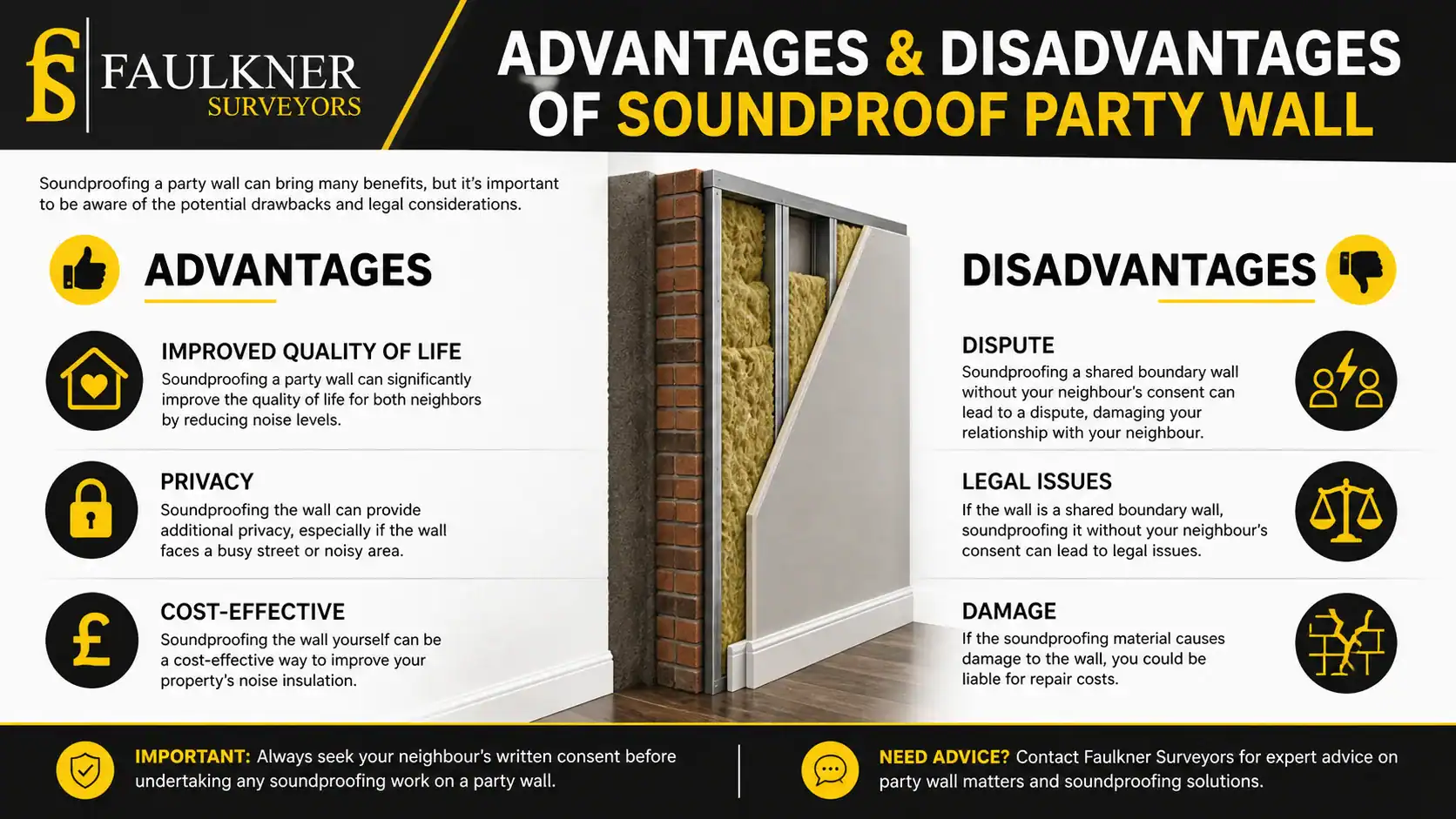 Can you soundproof a Party wall? 2 Advantages and Disadvantages of Soundproof Party Wall Colchester